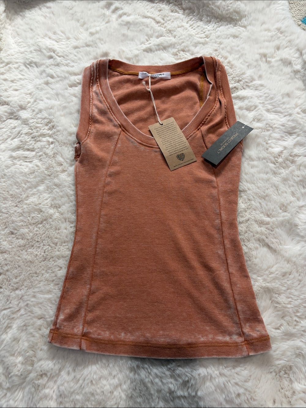 Porta Seamed Burnout Rib Tank is a fitted racerback made from soft burnout rib. - Picture 3 of 9